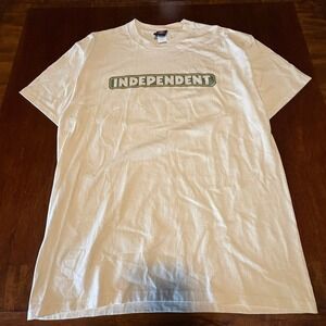 Independent Trucks T Shirt Cream Logo Skateboard Streetwear Tee Large